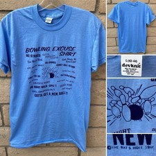 Vintage 1980s Bowling Excuse Shirt Funny Graphic Tee Devknit T Shirt USA Made L