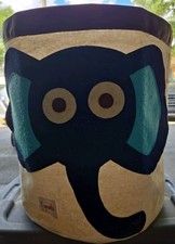 3 Sprouts Canvas Storage Bin Laundry and Toy Basket for Baby and Kids Elephant