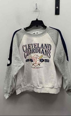 WEAR by Erin Andrews Women's Cleveland Guardians Sweatshirt White Gray Sz XL