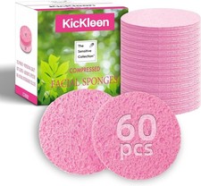 60-Count Compressed Facial Sponges 100 Natural Makeup And Mask Removal Skin Mas