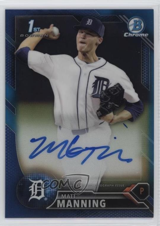 2016 Bowman Draft Chrome Pick Blue Refractor /150 Matt Manning #CDA-MM Auto 7k1