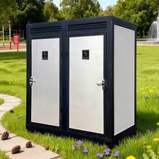 Two-Person Restroom Mobile Toilet Cabin Outdoor Restroom w/ Light Sink Vent Fan