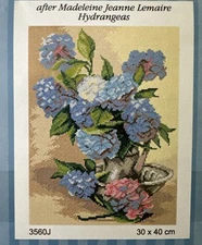 Orchidea Printed Needlepoint canvas Only Hydrangeas 30x40 Cm