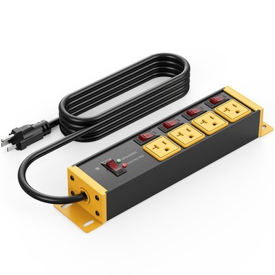 CCCEI Heavy Duty Surge Protector Power Strip 20 Amp Individual Switches. 6FT ...