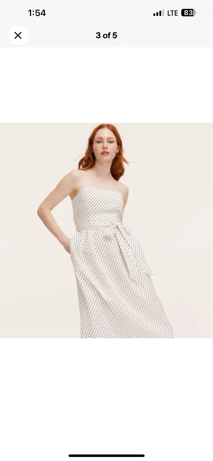 Kate Spade New York x Target Mini abito midi a pois con cravatta in vita panna nero XXL