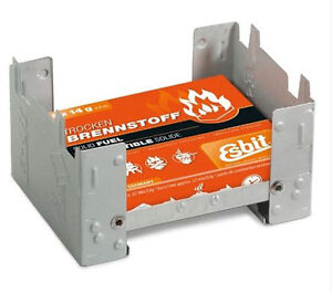 Esbit Ultralight Folding Pocket Stove Bundle with Extra Fuel Includes Thirty 14g Solid Fuel Tablets
