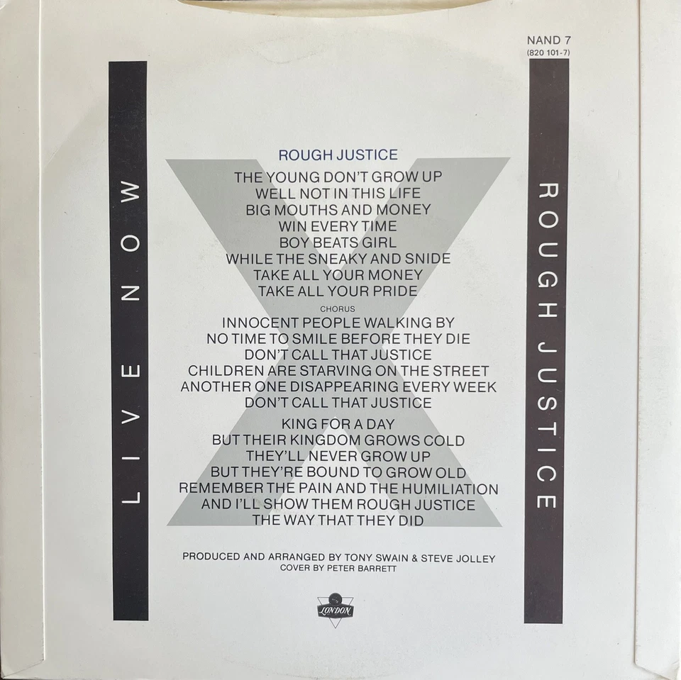 BANANARAMA - Rough Justice – Ltd. Ed. UK 7" Vinyl. London Records. 3D Cover Rare - Image 2 of 4