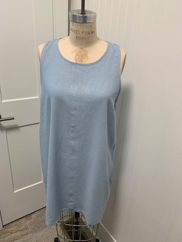 Forever 21 Womens blueLinen Blend Sleeveless Dress /Tunic Sz M