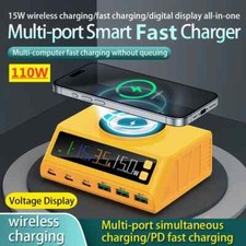 110W 6 Ports Multi USB C Charger Station QC 3.0 PD Fast Charge For Laptop iPhone