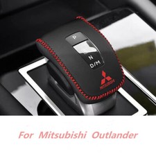 Black Leather Gear Shift Knob Protector Cover For Mitsubishi Outlander 2022-2025