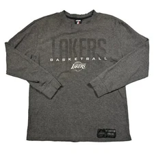 Los Angeles Lakers Shirt Men's L UNK Vintage Gray Long Sleeve Waffle NBA