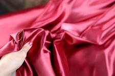 Burgundy Silky Bridal Satin Fabric by the yard 60" Wide 232