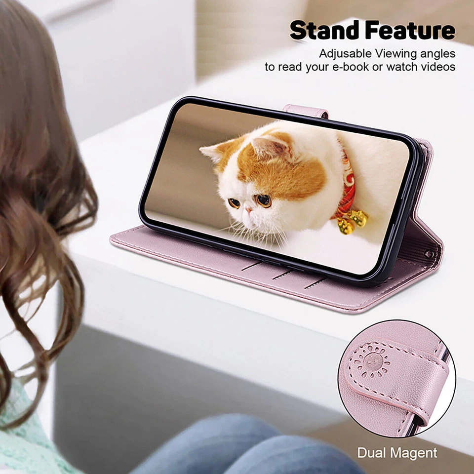 Leather Cat Wallet Phone Case For Samsung A70S A40 A50 A30 A40 A90 A10 A20 A10S - Image 3 of 4