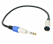 1.5FT/0.5M 1/4"/6.35mm TRS Male to 3-Pin XLR Cable Balanced Audio Interconnect