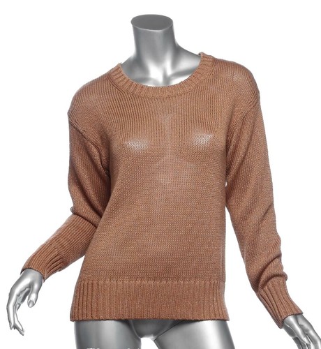 PAIGE Women's Athena Sweater - Moondust Blue Crew Neck Cropped Puff Sleeve Sweater With Silver Thread - View #11