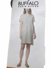 Buffalo Ladies' Striped Dress, Short Sleeve, Pink Stripes - Size XL