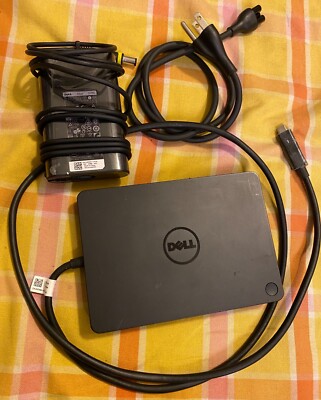 Dell WD15 USB-C K17A Hub HDMI VGA 4K Docking Station w/ AC Adapter 4 PC Macbook
