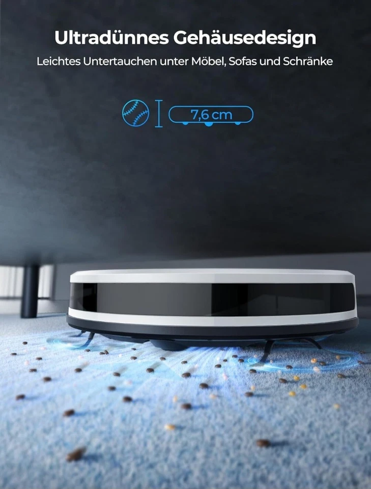 Saugroboter, 4000Pa Saugroboter mit Wischfunktion, 3-in-1 Staubsauger Roboter - Bild 4 von 4