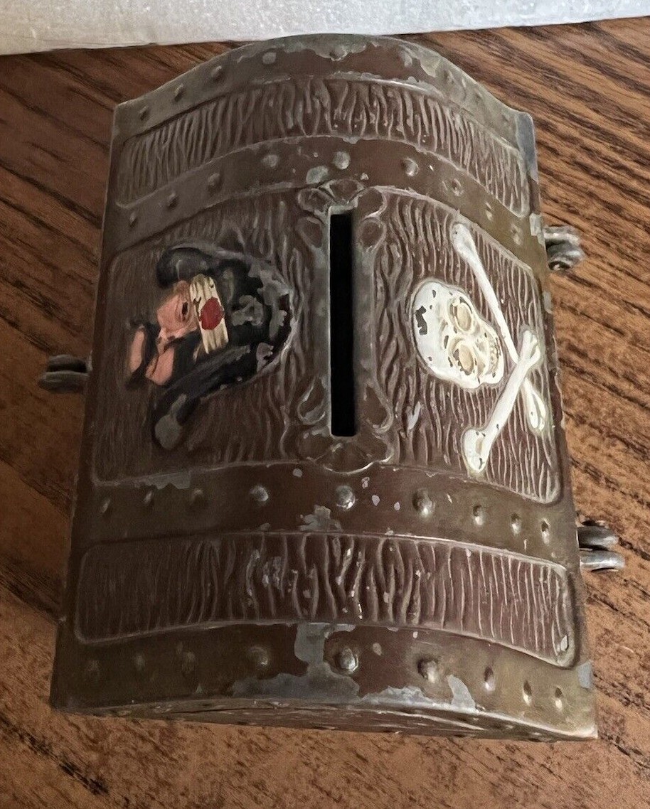 Vintage Metal Pirate Treasure Chest Savings Bank eBay