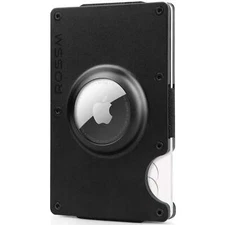 ROSSM Airtag Wallet - Slim Wallet with Airtag Holder - Matte Black