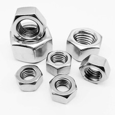 1/50pcs 304 Stainless Steel US Coarse Fine Thread Hex Nut Hexagon Nut