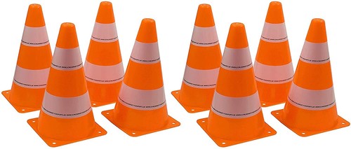 Schildkröt Pylonen Set, 2x 4 Verkehrskegel Tor- und Bahnmarkierung (8 Pylonen)