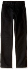 Nautica Husky Boys' Uniform Flat Front Pant, Black, Large/14 - Husky