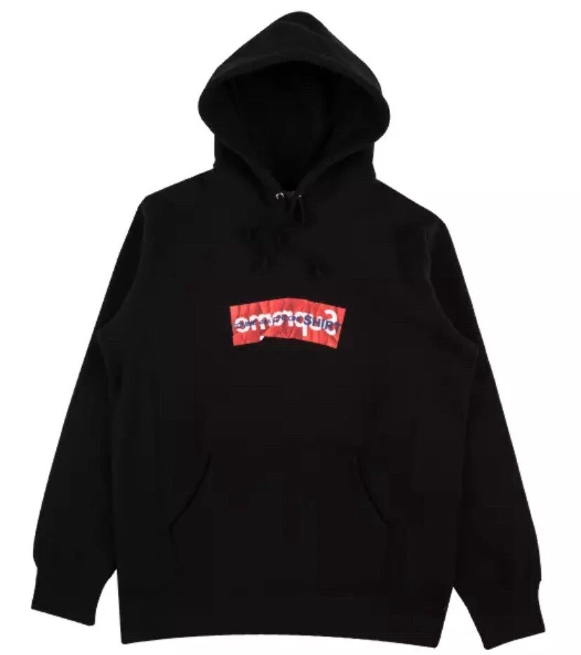Sweat shirt à capuche Supreme Comme Des Garcons boîte CDG logo noir taille L sweat à capuche