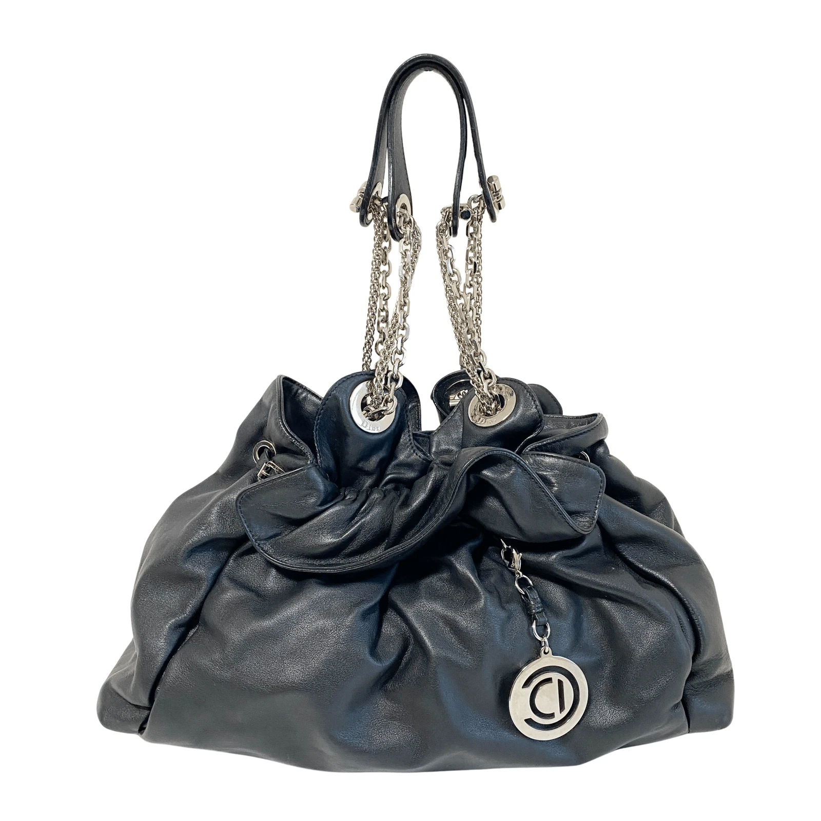 Sac à bandoulière DIOR Le Trente Patent Cannage en cuir noir