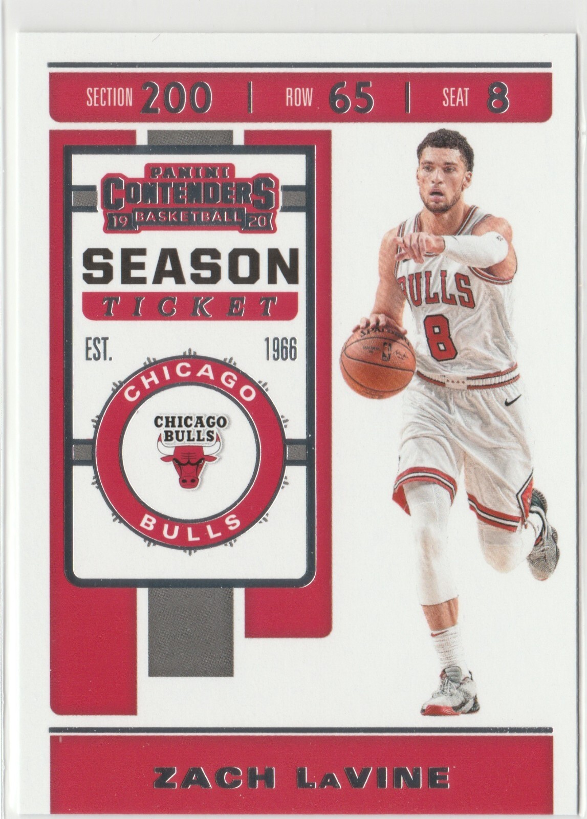 2019-20 Panini Contenders Zach LaVine Season Ticket Chicago Bulls Card #100