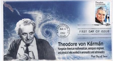 AO-2699, 1992, Theodore von Karman, Add-on Cachet, First Day Cover, Aeronautics,