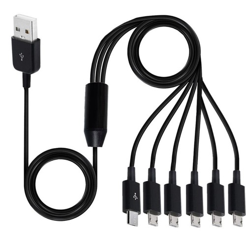 Micro USB Splitter Cable, USB A 2.0 to 6 Micro USB Data Sync Charing Cable - Zdjęcie 4 z 10