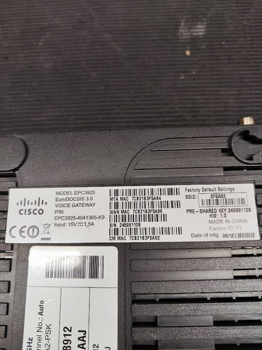 Cisco EPC3925 EuroDOCSIS 3.0 Voice Gateway - Used Fully Functional - Picture 11 of 11