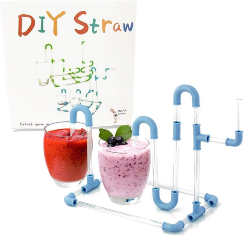 Reusable Silly Straws Make Your Own Straw, 30 Pcs DIY Crazy Connectors Kit Funy