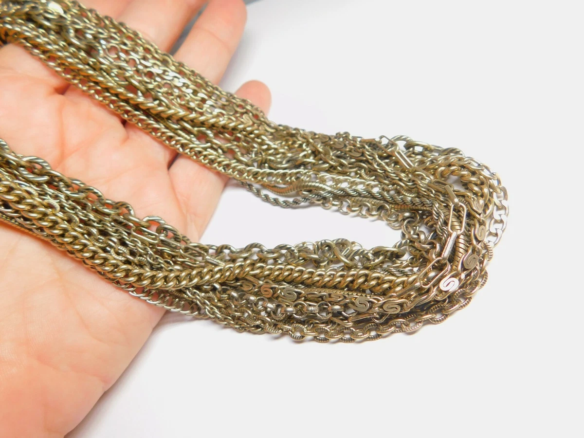 Signed Kiam Family Twelve Strand Twisted Chain Necklace Vintage