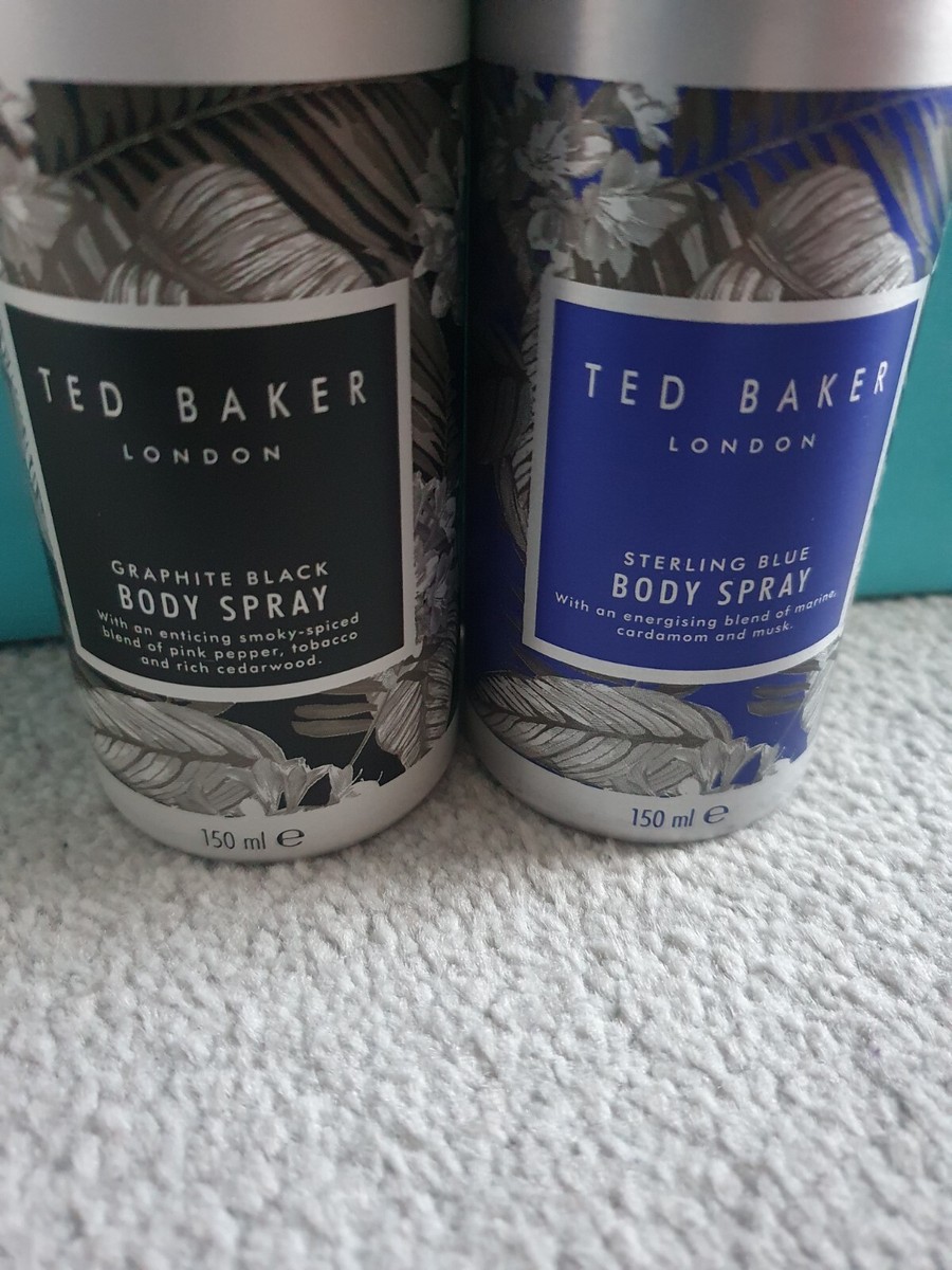 Ted Baker Men's Body Spray Duo 150ml Graphite Black Sterling