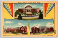 Postcard Southern Methodist University, Multi View, Dallas Texas Posted 1942