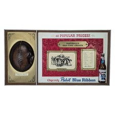 Vintage Pabst Blue Ribbon Sign Football Old Time Greats Jim Thorpe Beer Brewing