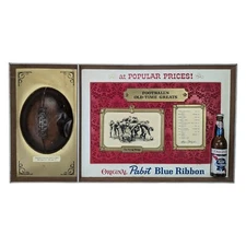 Vintage Pabst Blue Ribbon Sign Football Old Time Greats Jim Thorpe Beer Brewing