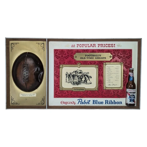 Vintage Pabst Blue Ribbon Sign Football Old Time Greats Jim Thorpe Beer Brewing