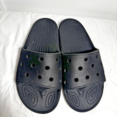Crocs Unisex Slide Sandals Black M 6 W 8