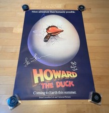 * LEA THOMPSON & ED GALE * signed 27x40 movie poster * HOWARD THE DUCK * COA * 1