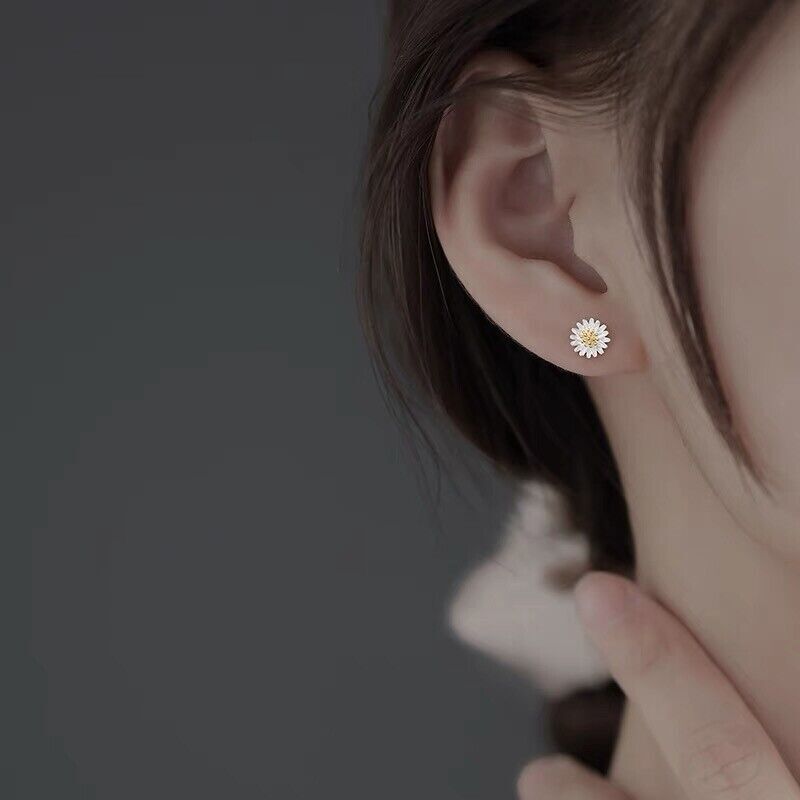 925 Sterling Silber Glänzende 8mm Herz Stud Ohrring