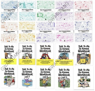 Talk To Me In Korean Textbook Level 1 - 10 with Workbook Full Set Learn Study