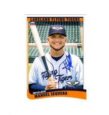 Manuel Sequera autograph signed 2022 Lakeland Flying Tigers baseball card VZ