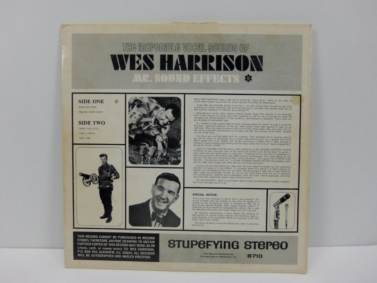 The One And Only By Wes Harrison Vinyl Record LP Chicago Stereo