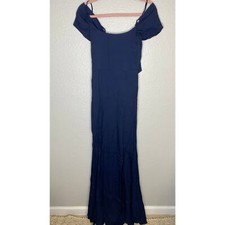 Reformation NWT Larkspur Maxi Gown Dress in Navy 4