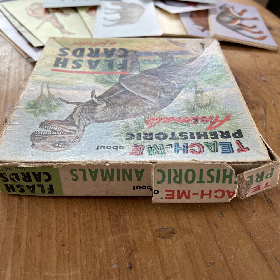 Vintage Teach Me About Prehistoric Animals Flash Cards McGraw Hill