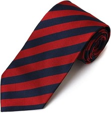 Burgundy Navy Striped Tie Mens Classic Woven Preppy Business Necktie