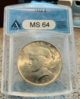 1922 MS64 ANACS BU PEACE Dollar, Super EYE Appeal, Certified Free Shipping! #55